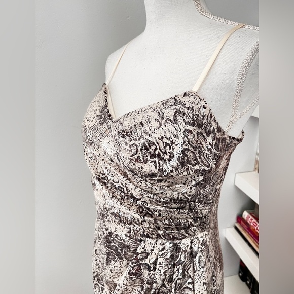 Oleg Cassini sequin snake skin print mini dress size 6 - Picture 10 of 14